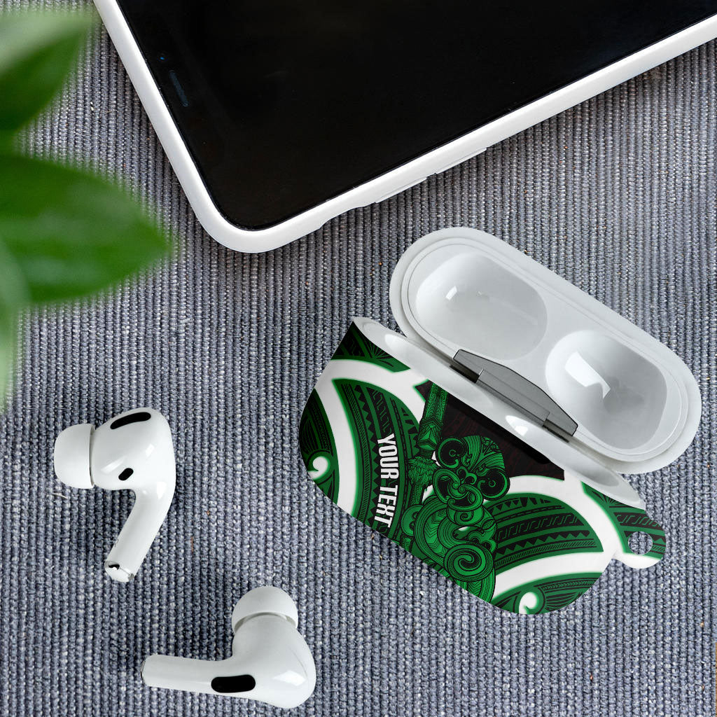 Kakariki Aotearoa Atua Tumatauenga Personalised AirPods Case Maori God Of War Tiki With Taiaha LT14 - Polynesian Pride