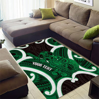 Kakariki Aotearoa Atua Tumatauenga Personalised Area Rug Maori God Of War Tiki With Taiaha LT14 - Polynesian Pride
