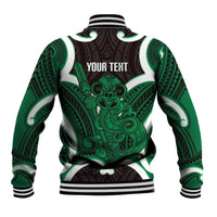 Kakariki Aotearoa Atua Tumatauenga Personalised Baseball Jacket Maori God Of War Tiki With Taiaha LT14 - Polynesian Pride