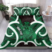 Kakariki Aotearoa Atua Tumatauenga Personalised Bedding Set Maori God Of War Tiki With Taiaha LT14 - Polynesian Pride