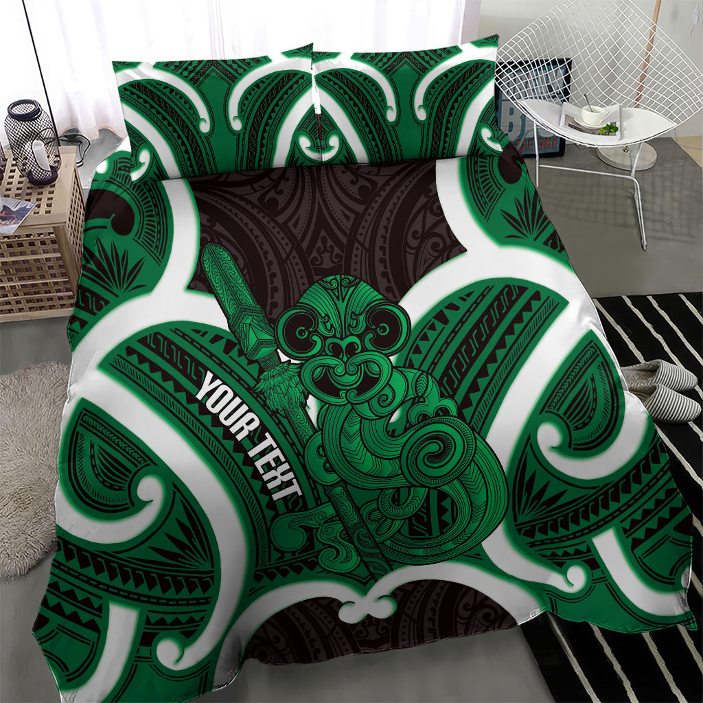 Kakariki Aotearoa Atua Tumatauenga Personalised Bedding Set Maori God Of War Tiki With Taiaha LT14 - Polynesian Pride