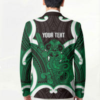 Kakariki Aotearoa Atua Tumatauenga Personalised Blazer Maori God Of War Tiki With Taiaha LT14 - Polynesian Pride