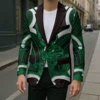 Kakariki Aotearoa Atua Tumatauenga Personalised Blazer Maori God Of War Tiki With Taiaha LT14 - Polynesian Pride