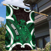 Kakariki Aotearoa Atua Tumatauenga Personalised Garden Flag Maori God Of War Tiki With Taiaha LT14 - Polynesian Pride