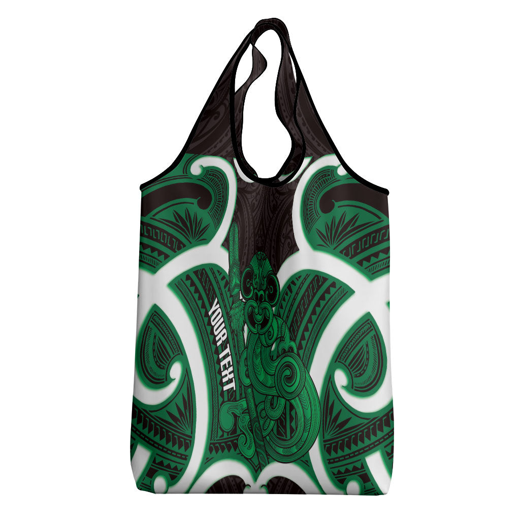 Kakariki Aotearoa Atua Tumatauenga Personalised Grocery Bag Maori God Of War Tiki With Taiaha LT14 - Polynesian Pride