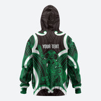 Kakariki Aotearoa Atua Tumatauenga Personalised Hoodie Maori God Of War Tiki With Taiaha LT14 - Polynesian Pride