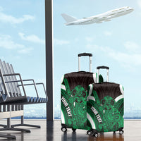 Kakariki Aotearoa Atua Tumatauenga Personalised Luggage Cover Maori God Of War Tiki With Taiaha LT14 - Polynesian Pride