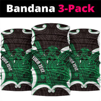 Kakariki Aotearoa Atua Tumatauenga Personalised Neck Gaiter Maori God Of War Tiki With Taiaha LT14 package One Size: 25*50cm Green - Polynesian Pride