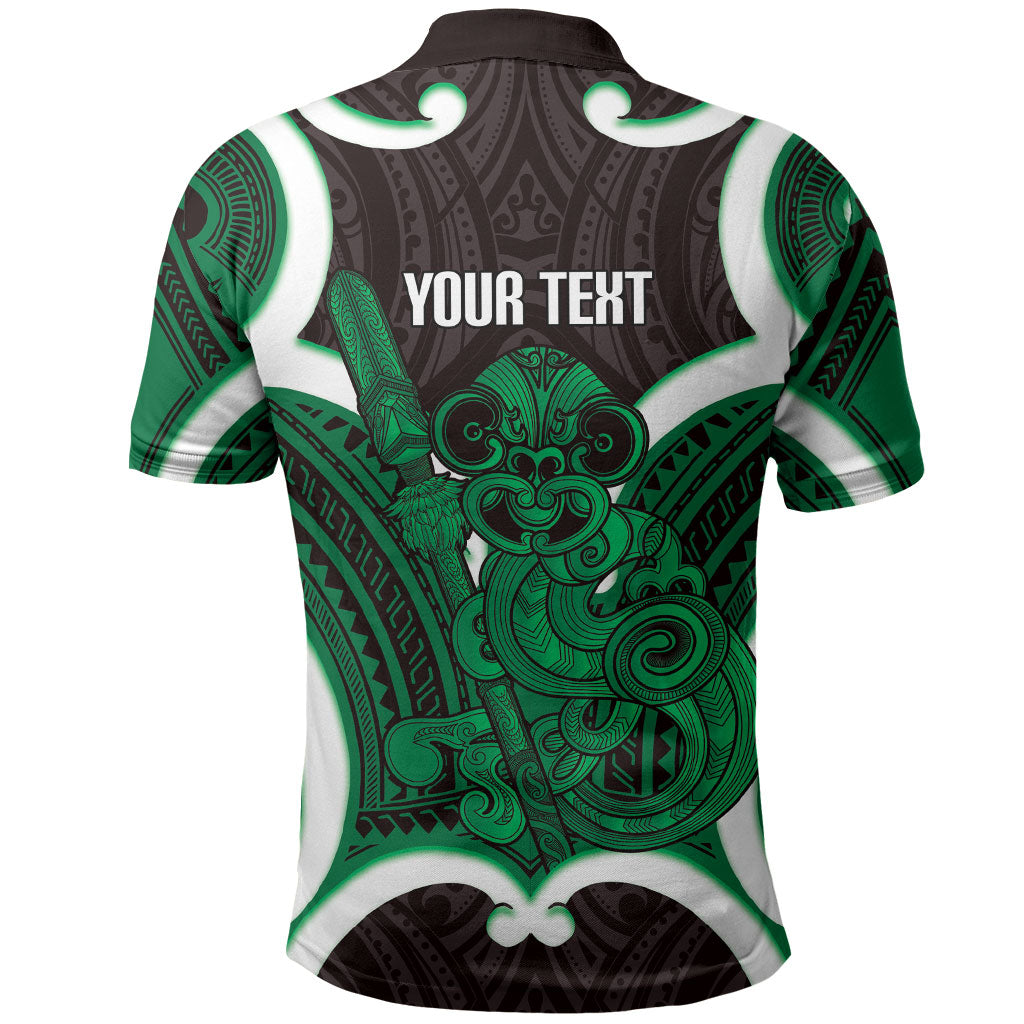 Kakariki Aotearoa Atua Tumatauenga Personalised Polo Shirt Maori God Of War Tiki With Taiaha LT14 - Polynesian Pride