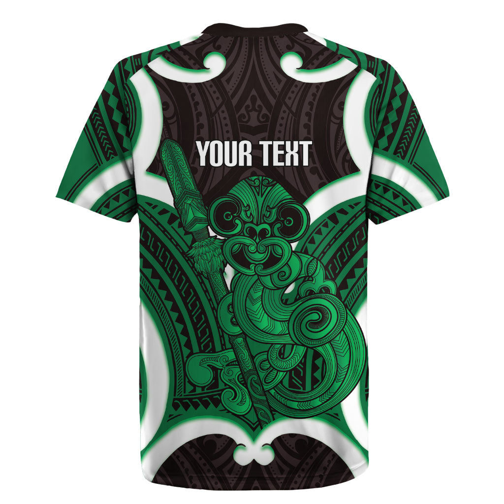 Kakariki Aotearoa Atua Tumatauenga Personalised Rugby Jersey Maori God Of War Tiki With Taiaha LT14 - Polynesian Pride