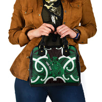 Kakariki Aotearoa Atua Tumatauenga Personalised Shoulder Handbag Maori God Of War Tiki With Taiaha LT14 - Polynesian Pride