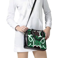 Kakariki Aotearoa Atua Tumatauenga Personalised Shoulder Handbag Maori God Of War Tiki With Taiaha LT14 - Polynesian Pride