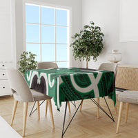Kakariki Aotearoa Atua Tumatauenga Personalised Tablecloth Maori God Of War Tiki With Taiaha LT14 - Polynesian Pride