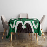 Kakariki Aotearoa Atua Tumatauenga Personalised Tablecloth Maori God Of War Tiki With Taiaha LT14 - Polynesian Pride