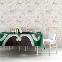Kakariki Aotearoa Atua Tumatauenga Personalised Tablecloth Maori God Of War Tiki With Taiaha LT14 - Polynesian Pride