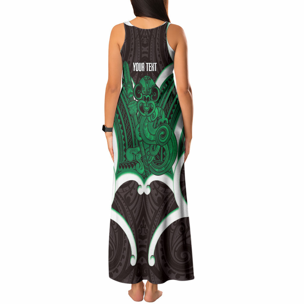Kakariki Aotearoa Atua Tumatauenga Personalised Tank Maxi Dress Maori God Of War Tiki With Taiaha LT14 - Polynesian Pride