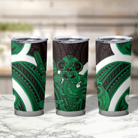 Kakariki Aotearoa Atua Tumatauenga Tumbler Cup Maori God Of War Tiki With Taiaha LT14 - Polynesian Pride