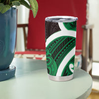 Kakariki Aotearoa Atua Tumatauenga Tumbler Cup Maori God Of War Tiki With Taiaha LT14 - Polynesian Pride