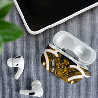 Kowhai Aotearoa Atua Tumatauenga Personalised AirPods Case Maori God Of War Tiki With Taiaha LT14 - Polynesian Pride