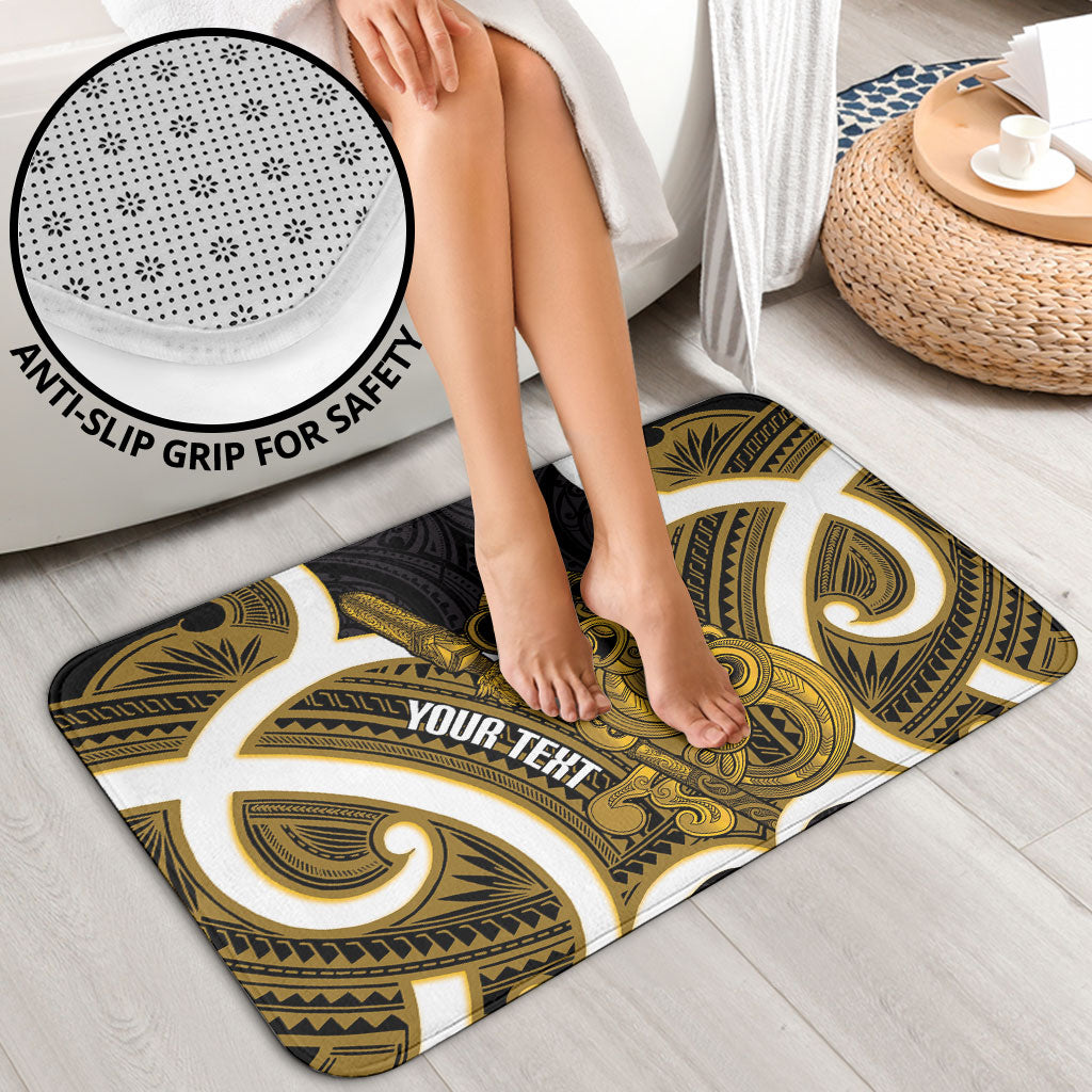 Kowhai Aotearoa Atua Tumatauenga Personalised Bathroom Set Maori God Of War Tiki With Taiaha LT14 - Polynesian Pride