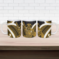 Kowhai Aotearoa Atua Tumatauenga Ceramic Mug Maori God Of War Tiki With Taiaha LT14 - Polynesian Pride