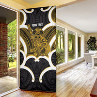 Kowhai Aotearoa Atua Tumatauenga Personalised Door Cover Maori God Of War Tiki With Taiaha LT14 - Polynesian Pride