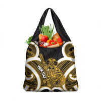 Kowhai Aotearoa Atua Tumatauenga Personalised Grocery Bag Maori God Of War Tiki With Taiaha LT14 1-pack One Size Yellow - Polynesian Pride