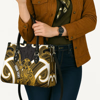 Kowhai Aotearoa Atua Tumatauenga Personalised Leather Bag Maori God Of War Tiki With Taiaha LT14 - Polynesian Pride