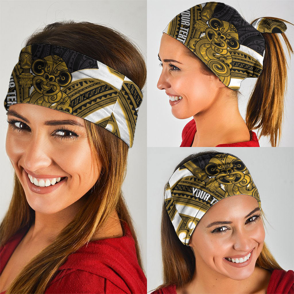 Kowhai Aotearoa Atua Tumatauenga Personalised Neck Gaiter Maori God Of War Tiki With Taiaha LT14 - Polynesian Pride