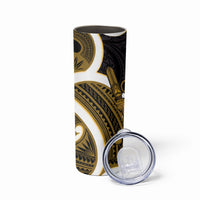 Kowhai Aotearoa Atua Tumatauenga Skinny Tumbler Maori God Of War Tiki With Taiaha LT14 - Polynesian Pride