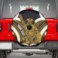 Kowhai Aotearoa Atua Tumatauenga Personalised Spare Tire Cover Maori God Of War Tiki With Taiaha LT14 - Polynesian Pride