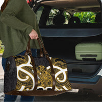 Kowhai Aotearoa Atua Tumatauenga Personalised Travel Bag Maori God Of War Tiki With Taiaha LT14 - Polynesian Pride