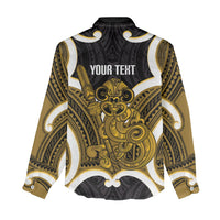 Kowhai Aotearoa Atua Tumatauenga Personalised Women Casual Shirt Maori God Of War Tiki With Taiaha LT14 - Polynesian Pride