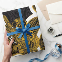 Kowhai Aotearoa Atua Tumatauenga Personalised Wrapping Paper Maori God Of War Tiki With Taiaha LT14 - Polynesian Pride