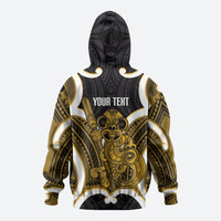 Kowhai Aotearoa Atua Tumatauenga Personalised Zip Hoodie Maori God Of War Tiki With Taiaha LT14 - Polynesian Pride