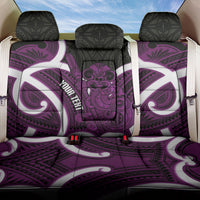 Waiporoporo Aotearoa Atua Tumatauenga Personalised Back Car Seat Cover Maori God Of War Tiki With Taiaha LT14 One Size Purple - Polynesian Pride