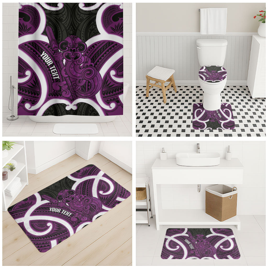 Waiporoporo Aotearoa Atua Tumatauenga Personalised Bathroom Set Maori God Of War Tiki With Taiaha LT14 - Polynesian Pride