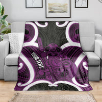 Waiporoporo Aotearoa Atua Tumatauenga Personalised Blanket Maori God Of War Tiki With Taiaha LT14 - Polynesian Pride