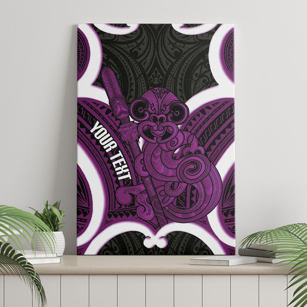 Waiporoporo Aotearoa Atua Tumatauenga Personalised Canvas Wall Art Maori God Of War Tiki With Taiaha LT14 - Polynesian Pride