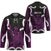 Waiporoporo Aotearoa Atua Tumatauenga Personalised Hockey Jersey Maori God Of War Tiki With Taiaha LT14 - Polynesian Pride