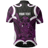 Waiporoporo Aotearoa Atua Tumatauenga Personalised Polo Shirt Maori God Of War Tiki With Taiaha LT14 - Polynesian Pride