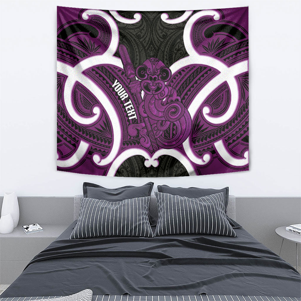 Waiporoporo Aotearoa Atua Tumatauenga Personalised Tapestry Maori God Of War Tiki With Taiaha LT14 - Polynesian Pride