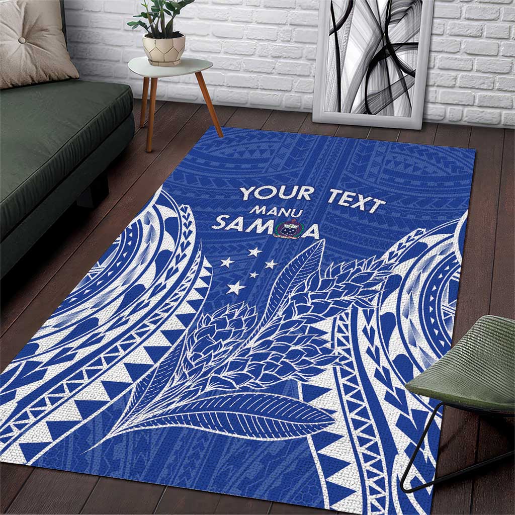 Custom Manu Samoa Rugby 2024 Area Rug Go Champions Samoan Tattoo