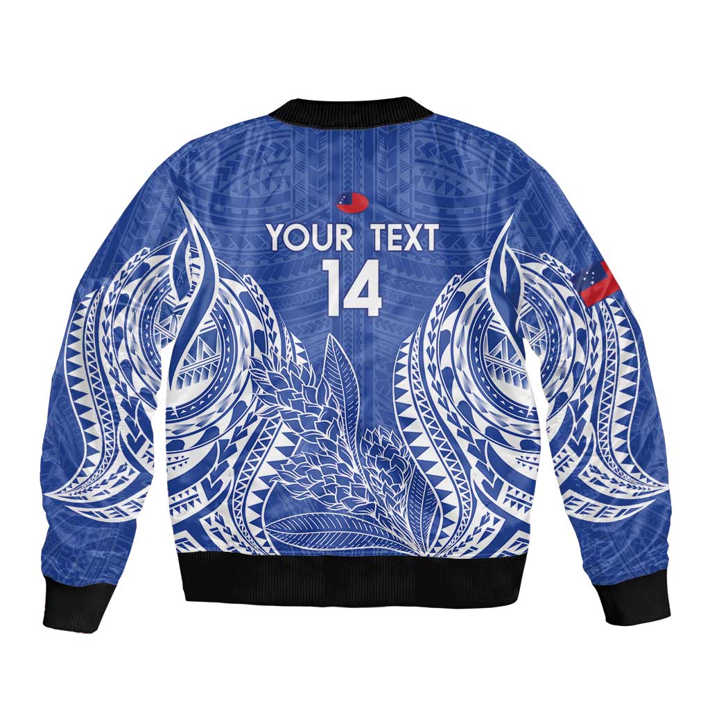 Custom Manu Samoa Rugby 2024 Bomber Jacket Go Champions Samoan Tattoo