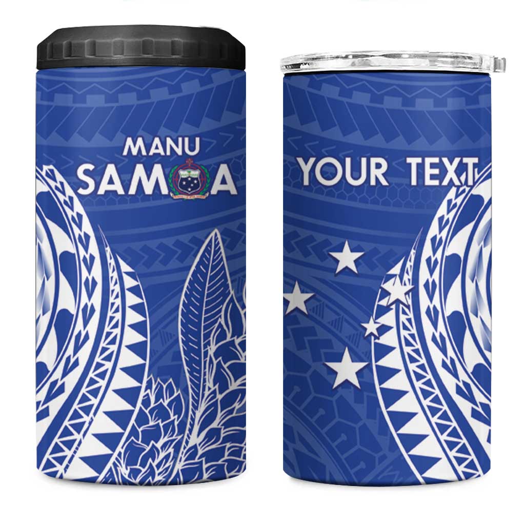 Custom Manu Samoa Rugby 2024 4 in 1 Can Cooler Tumbler Go Champions Samoan Tattoo