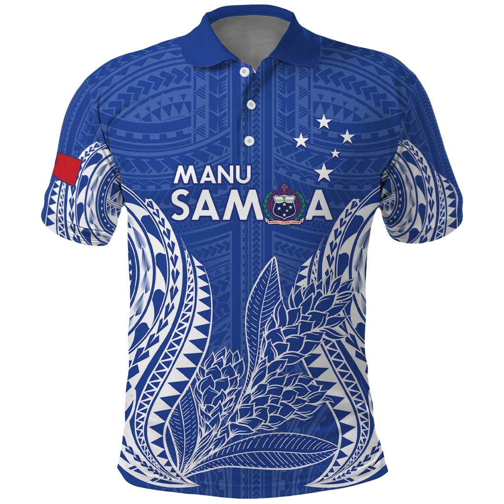 Custom Manu Samoa Rugby 2024 Polo Shirt Go Champions Samoan Tattoo