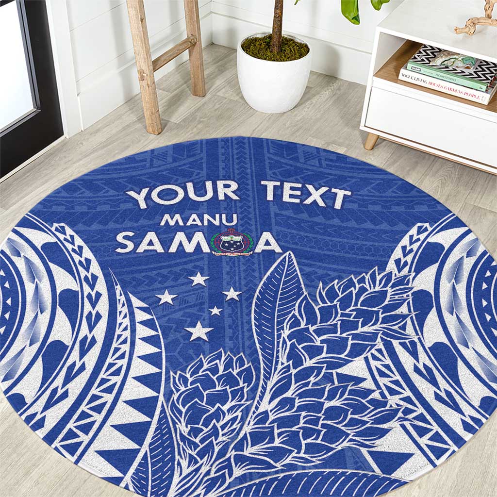 Custom Manu Samoa Rugby 2024 Round Carpet Go Champions Samoan Tattoo