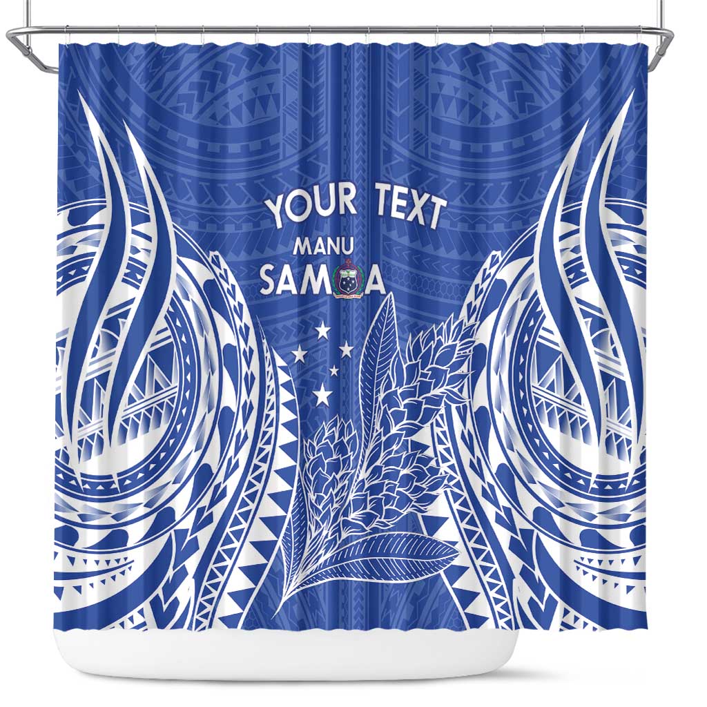 Custom Manu Samoa Rugby 2024 Shower Curtain Go Champions Samoan Tattoo