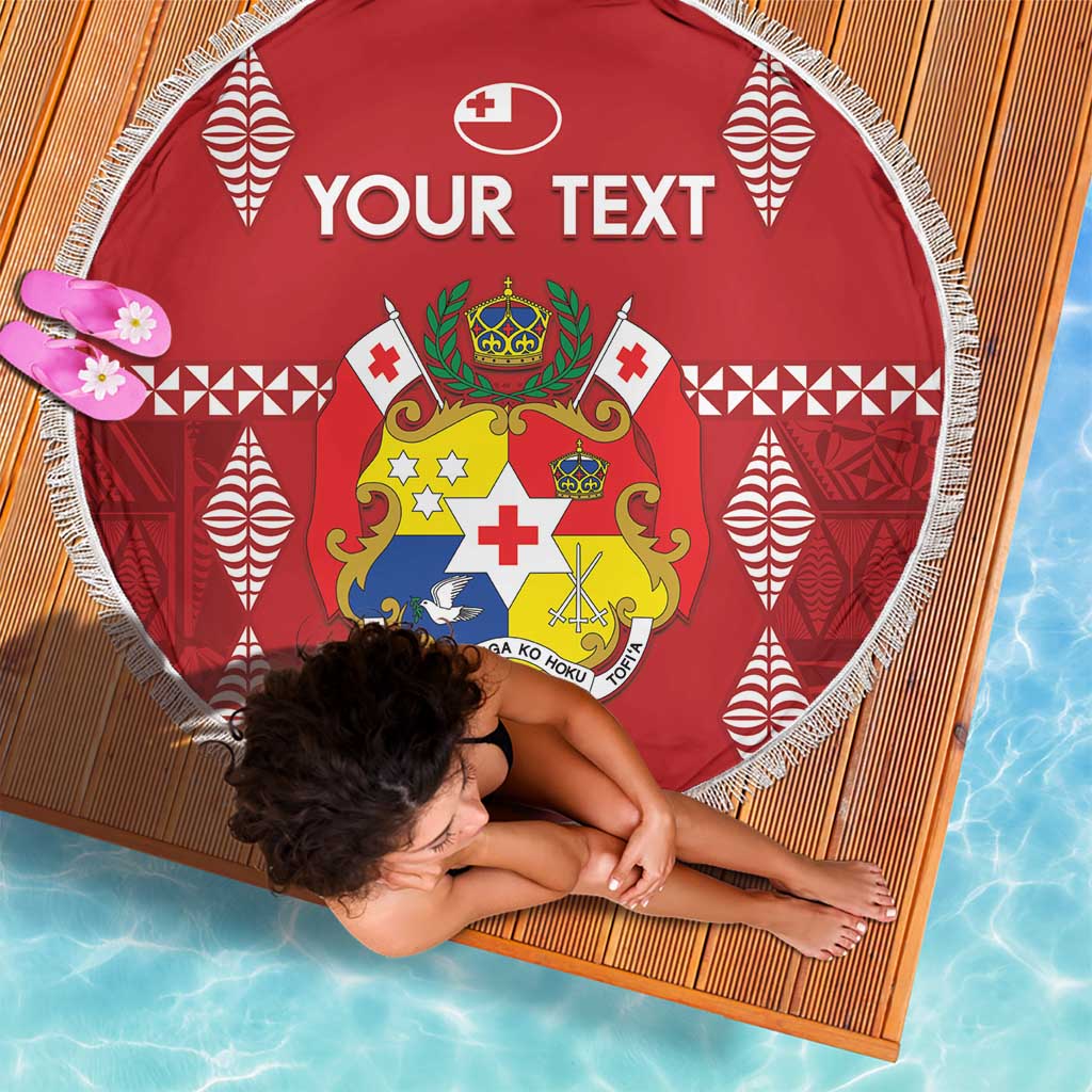 Custom Tonga Rugby 2024 Beach Blanket Go Champions Ikale Tahi Ngatu Pattern LT14 - Polynesian Pride