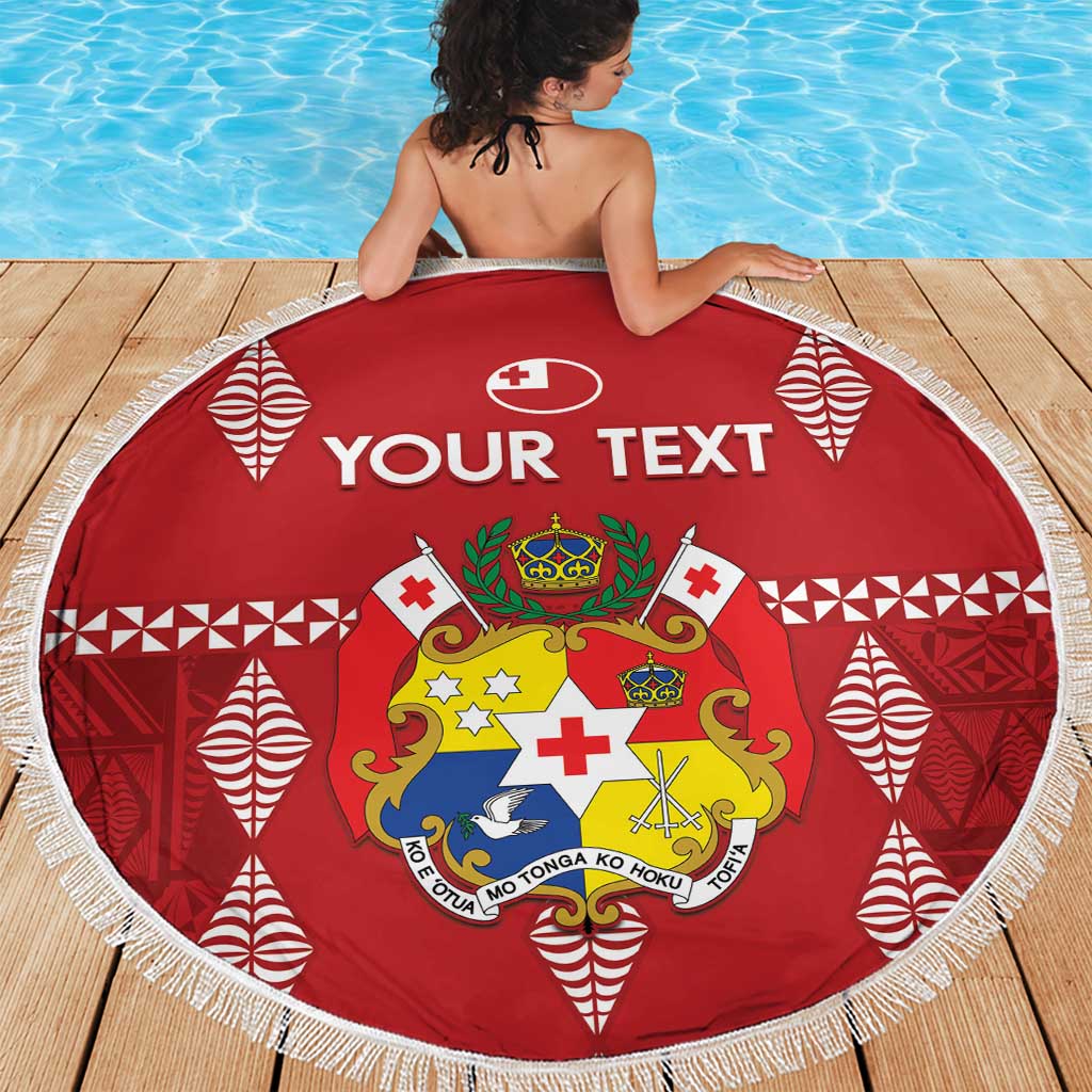 Custom Tonga Rugby 2024 Beach Blanket Go Champions Ikale Tahi Ngatu Pattern LT14 - Polynesian Pride